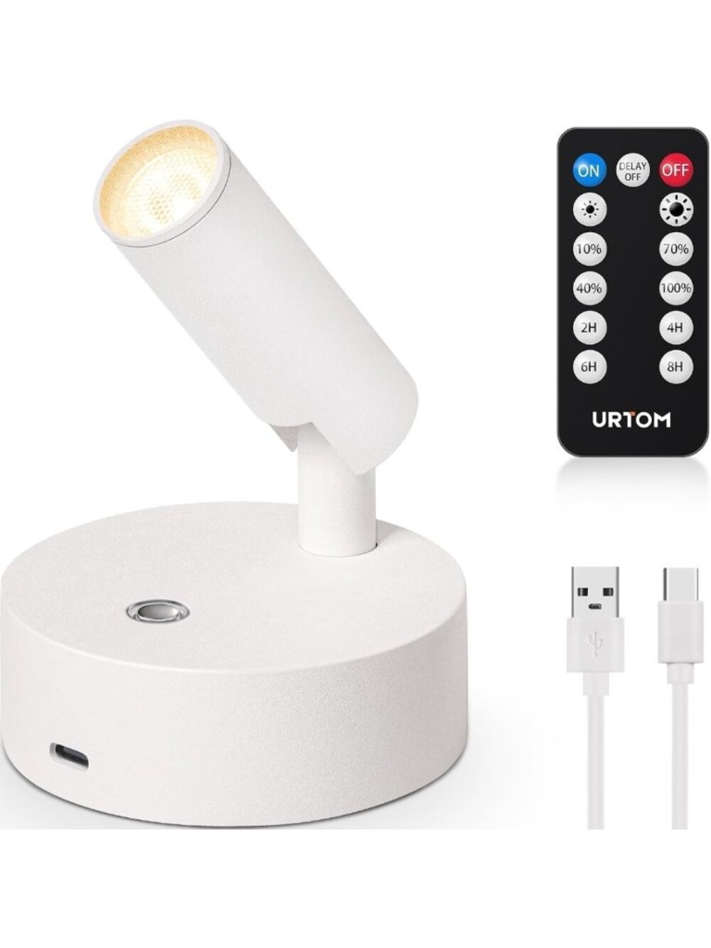 Dimmable Wireless LED Spotlight with Remote - Battery Operated Accent Light for